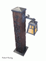 Wooden Bollard Craftsman Lantern Style 3